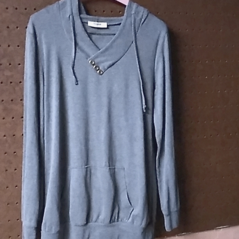 Times on ladies large hoodie, gray
